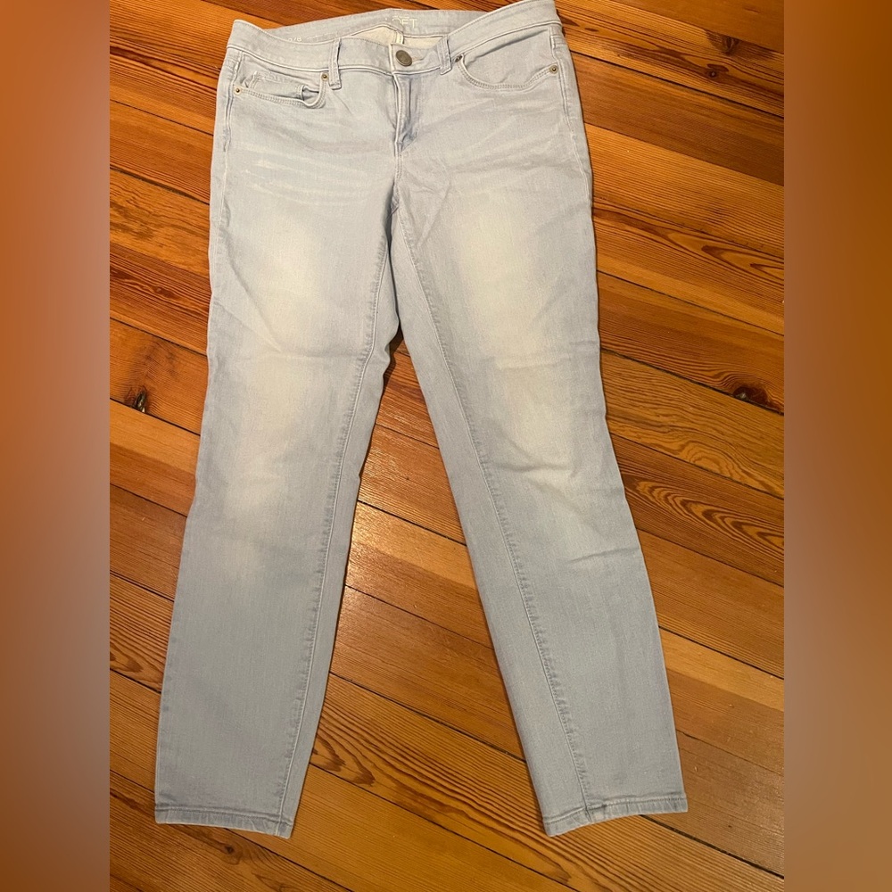 Ann Taylor Loft 29/8 Light Blue wash cotton blend modern skinny ankle